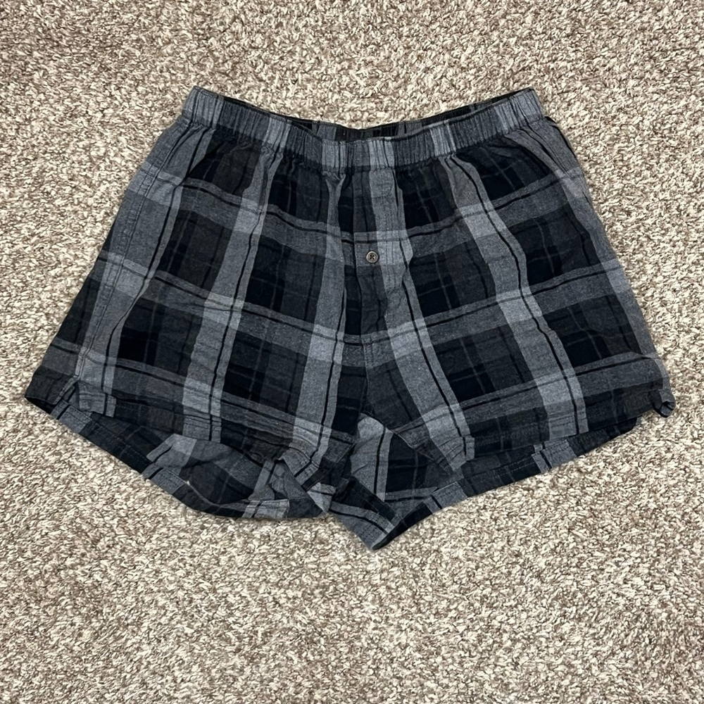 Y2K grunge mcbling plaid fabric boxer shorts